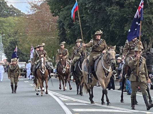 Maleny Anzac day parade lead by Light Horse regiment